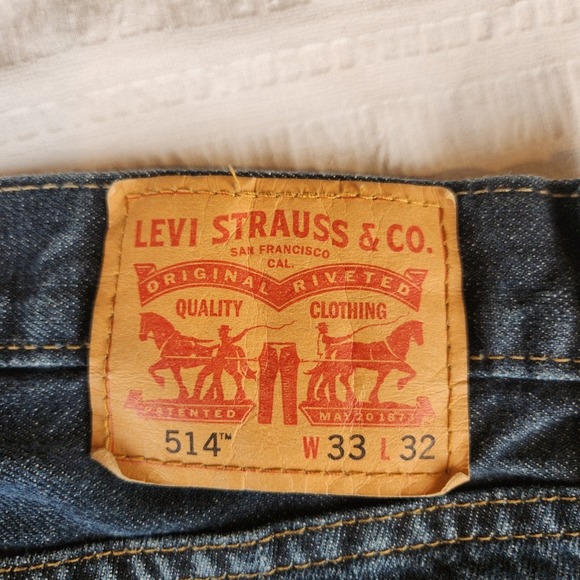 Levi's 514 Straight Fit Jeans Mens‎ Medium Wash Blue Denim W33 L32 - Picture 4 of 15